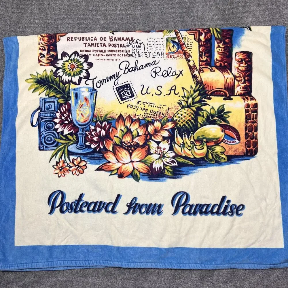 Tommy Bahama Beach Towel Postcard From Paradise Cotton Multicolor